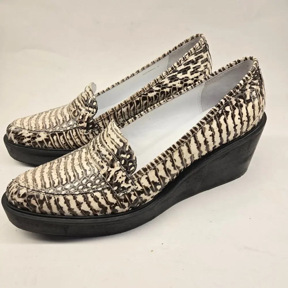 3.1 Phillip Lim Snake Embossed Platform Wedge Loafer EU 40 US 10 Chunky Creeper